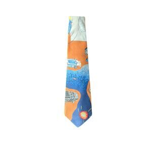 Ambassador Hand Made Orange & Blue Tie